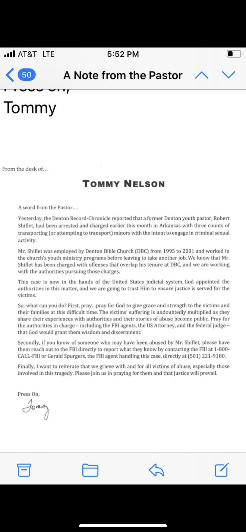 Denton Bible Church to members